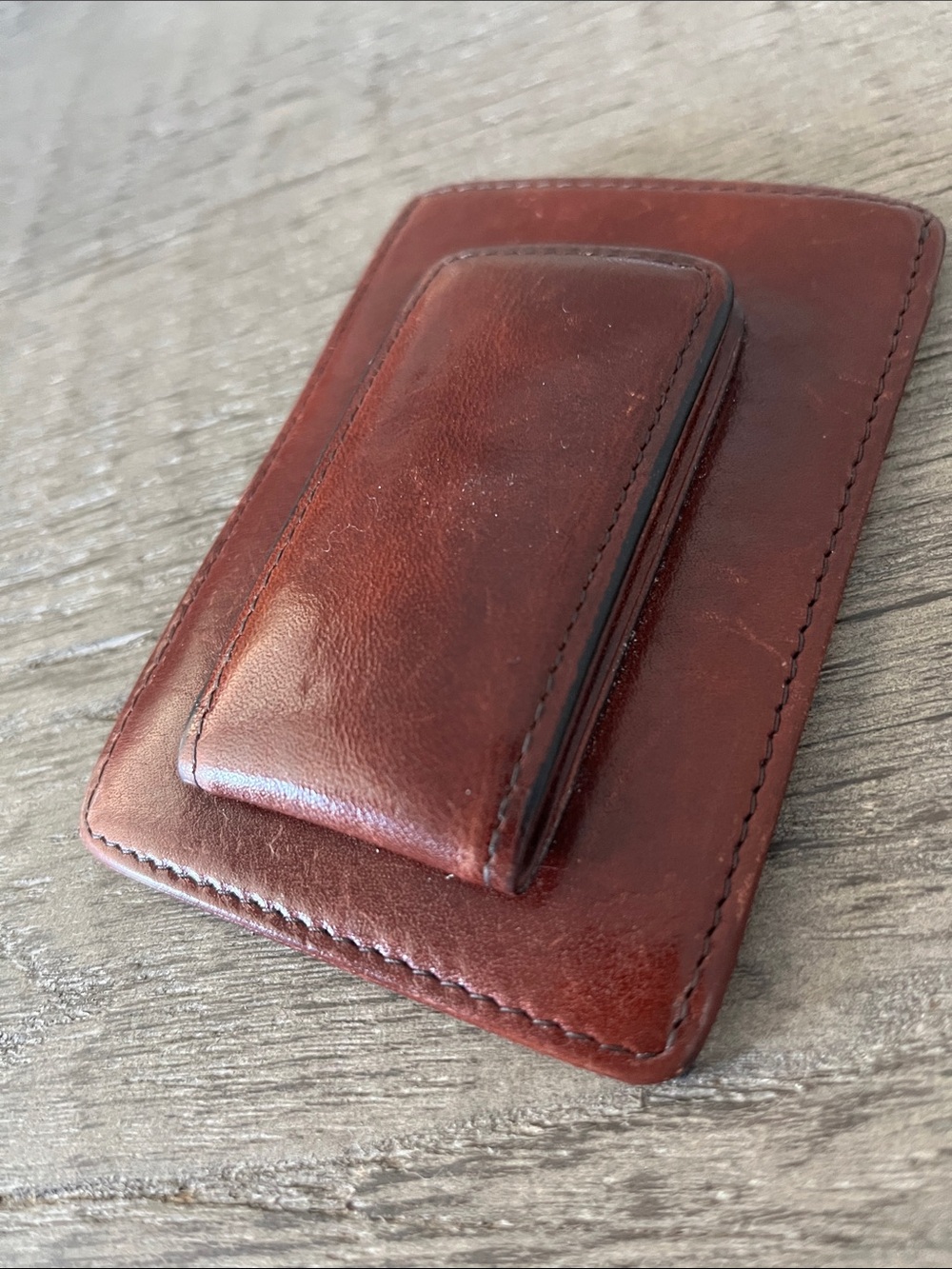Bosca 1911 Cognac Leather Front Pocket Wallet - Picture 2 of 3